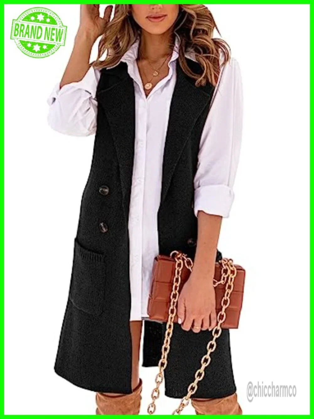 Open Front Cardigan Vest Button Down Lightweight Long Sleeve